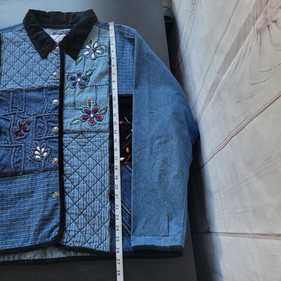 Vintage Sara Studios Women’s Plus 3x 100% Cotton Blue Denim Embroidered 90s - Picture 7 of 7